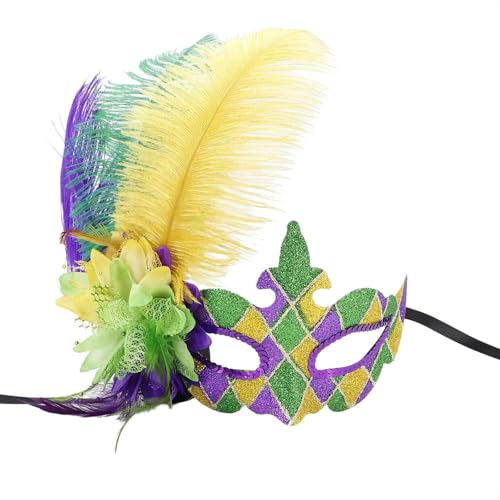 CPAOWEHF Mardi Gras Maske Federmaske Halloween Party Maske Venezianer Maske Maskerade Maske Halbgesichtsmaske Abend Proms Maske von CPAOWEHF