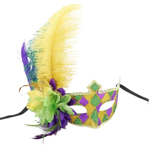 CPAOWEHF Mardi Gras Maske Federmaske Halloween Party Maske Venezianer Maske Maskerade Maske Halbgesichtsmaske Abend Proms Maske von CPAOWEHF