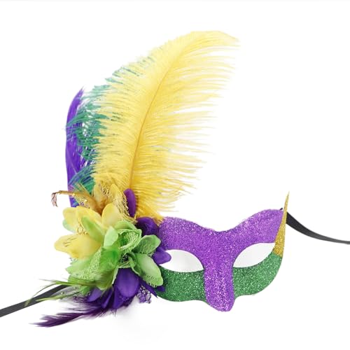 CPAOWEHF Mardi Gras Maske Federmaske Halloween Party Maske Venezianer Maske Maskerade Maske Halbgesichtsmaske Abend Proms Maske von CPAOWEHF