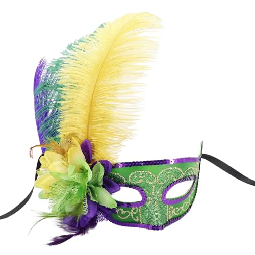 CPAOWEHF Mardi Gras Maske Federmaske Halloween Party Maske Venezianer Maske Maskerade Maske Halbgesichtsmaske Abend Proms Maske von CPAOWEHF