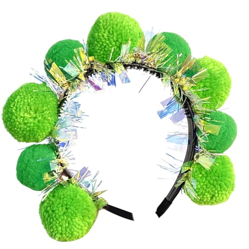 CPAOWEHF Mardi Gras Pompoms Stirnband Tinsel Pompoms Flapper Kopfstück Für Maskerade Party Übergroße Lametta Stirnband von CPAOWEHF