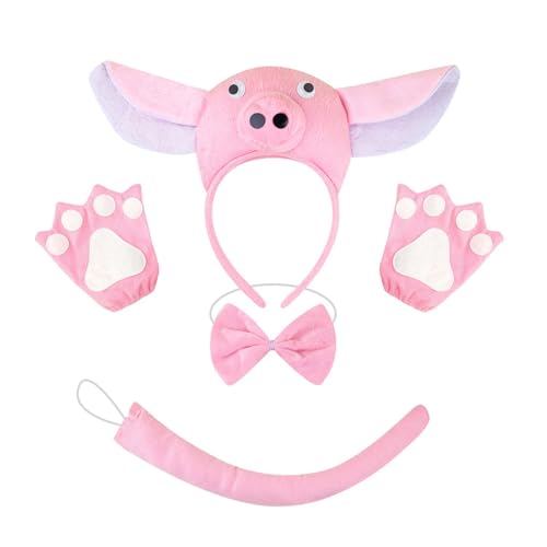 CPAOWEHF Piggy Rollenspiel Outfit Halloween Piggy Tierkostüm Accessoires Für Kid Boy Girl Cosplay Geburtstag Weihnachten Halloween von CPAOWEHF