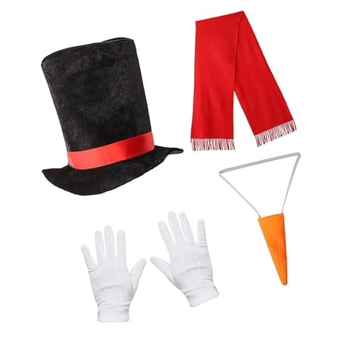 CPAOWEHF Winterkostüm Schneemann, Frost, Weihnachten, Spielzubehör, Karotte, Nasenschal, Handschuhe, Pompons, Bälle, Tutus Rock von CPAOWEHF