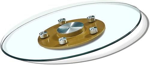 CPCPC Esstisch-Drehteller, 60–100 cm Glas Lazy Susan Serviertablett Runder Esstisch Drehbare Serviceplatte Drehteller aus gehärtetem Glas Glatte Drehung for Familientreffen von CPCPC