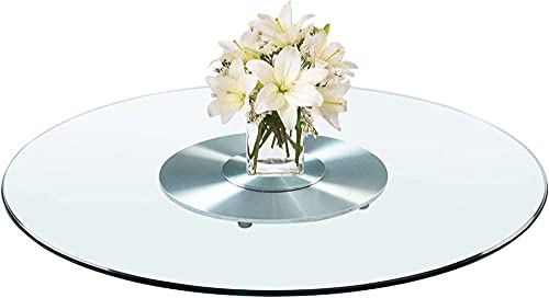 CPCPC Esstisch-Drehteller, Lazy Susan Large 33" 35" 39" 43", runder Drehteller, Lazy Susan-Drehteller aus transparentem Glas for Esstisch (Größe: 23,5 Zoll/60 cm) von CPCPC