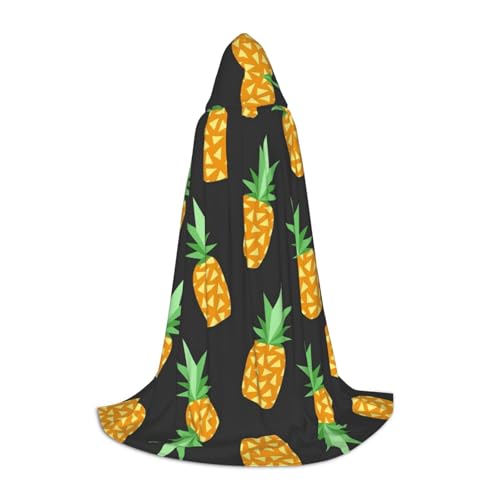 CPEOWZL Kapuzenumhang mit Ananas-Druck, für Teenager, Unisex, Weihnachten, Halloween, Hexenparty von CPEOWZL