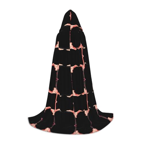 CPEOWZL Kapuzenumhang mit Flamingo-Druck, für Teenager, Unisex, Weihnachten, Halloween, Hexenparty von CPEOWZL