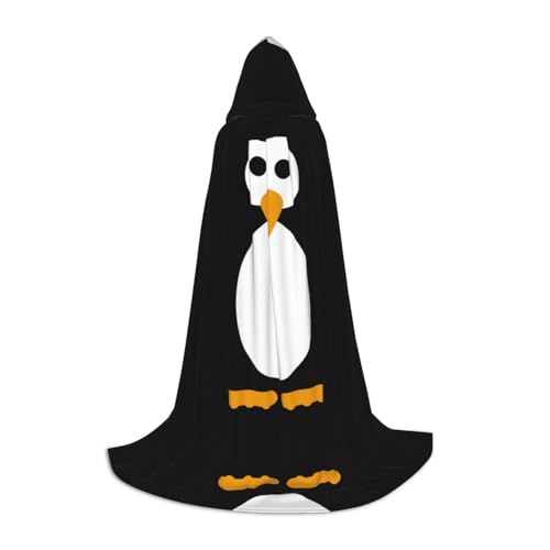 CPEOWZL Kapuzenumhang mit süßem Pinguin-Druck, für Teenager, Unisex, Weihnachten, Halloween, Hexenparty von CPEOWZL