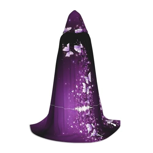 CPEOWZL Umhang mit Kapuze für Teenager, Unisex, für Weihnachten, Halloween, Hexenparty, Violett von CPEOWZL