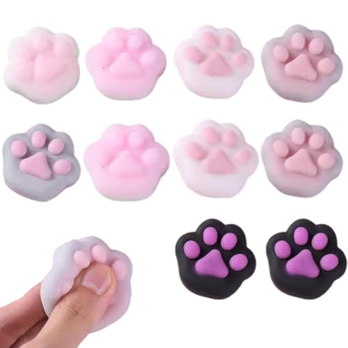 10 Stück Cat Paw Squishy, Taba Squishy Paw, Katzenpfoten Squishy, Squishy Cat Paw Squeeze Toys Zum Stressabbau, Fufu Squishy, Süße Katzenpfote Mit Langsamer Rückfederung (Farben Mischen) von CPRNQY