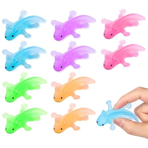 10 Stücke Axolotl Spielzeug, Animagic Axolotl, Axolotl, Squeeze Toy, Squishy, Axolotle Squeeze Toys, Axolotl Stretchy Toys, für Kinder Kinder Party Favors Geschenkbeutel Füllstoffe (Zufällige Farbe) von CPRNQY