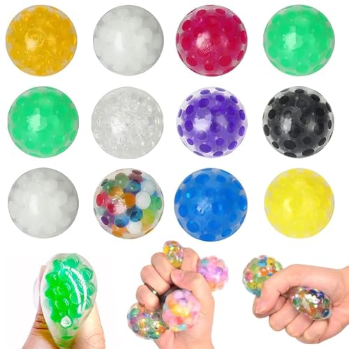 12 Stück Antistressball Kinder, Stressball Kinder, Squeeze Ball Regenbogen Squeeze Bälle, Antistressball für Kindergeburtstag Mitgebsel Gastgeschenke Hand Therapie Bälle für Entspannung von CPRNQY