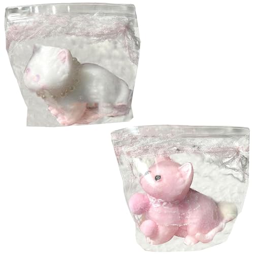 2 Stück Squishy Katze, Taba Squishy, Fufu Squishy, Squishy Cat Squish Toys Cute Squeeze Spielzeug Katze Form Aufsteigender Stressball Weiche Flexible Squeeze Spielzeug Tragbare Stressbälle von CPRNQY