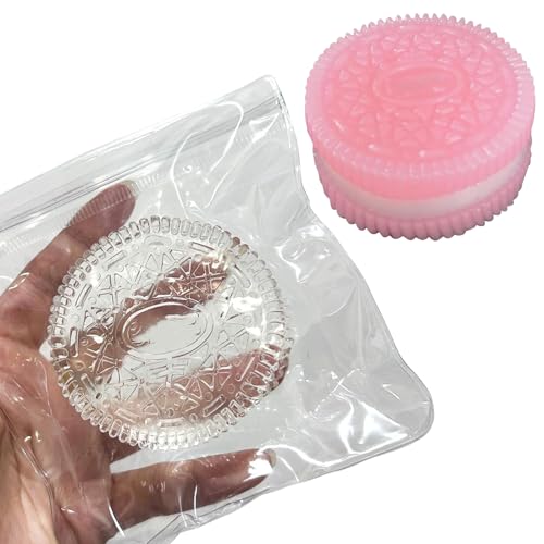 2 Stück Taba Squishy, Fufu Squishy, Squishy, Stressabbau Spielzeug, Ultraweiches Quetschspielzeug, Taba Squishy Spielzeug, Antistress Spielzeug für Erwachsene und Kinder (Transparent+Rosa) von CPRNQY