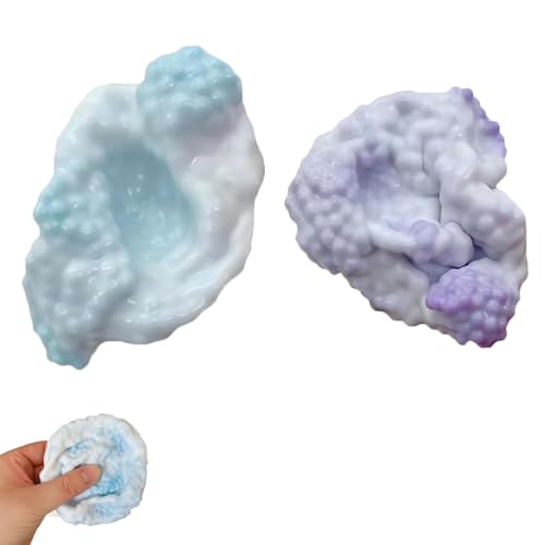 2 Stück Stressball, Anti Stress Bälle, Fufu Squishy Formbaren Trauben Stress Ball Spielzeug für Stressabbau und Entspannung, Weiche Stress Ball Sensorik Spielzeug für Kinder und Erwachsene von CPRNQY