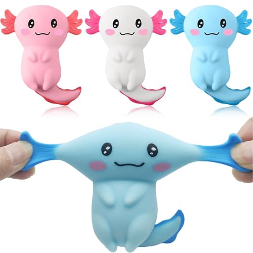 3 Stück Axolotl Spielzeug, Animagic Axolotl, Axolotl, Axolotl Squeeze Toys Entspannte Axolotl Spielzeug Entspannende Sensorische Stresszuckerball Axolotl Stretchy Toys für Party von CPRNQY