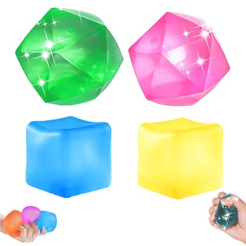 4 Stück Quetschball, Antistressball Kinder, Antistressball Kinder und Erwachsene, Squeeze Squishy Anti Stress Bälle, Antistress Sensorische Stressball Srests Spielzeug (Zufällige Farbe) von CPRNQY