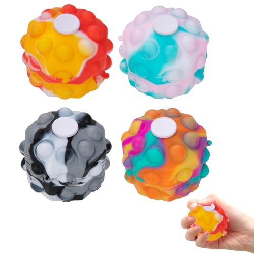 4 Stück Stressball Kinder, Wutball für Kinder, Knautschball, Stressball, Antistressball Kinder, Stressball für Kinder Erwachsene, Anti Stress Bälle, Push Bubble Sensorisches Squeeze Spielzeug von CPRNQY