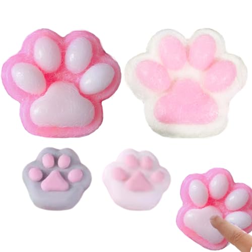 4 Stück Taba Squishy Paw, Cat Paw Squishy, Katzenpfoten Squishy, Squishy Prote, Neuartige Fidget-Spielzeuge für Erwachsene und Teenager, Stressabbau-Sensory-Spielzeuge (2 Rosa+2 Zufällige Farbe) von CPRNQY