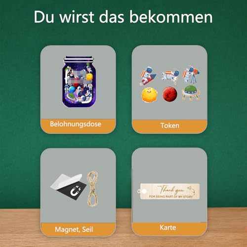 CPRNQY Belohnungsglas, Universum Belohnungsglas für, Motivationssystem für Gutes Benehmen, Belohnungstafel für zu Hause, 1 Set mit Farbigen Tokens zur Förderung Positiver Gewohnheiten CPRNQY Belohnungsglas, Universum Belohnungsglas für, Motivationssystem für Gutes Benehmen, Belohnungstafel für zu Hause, 1 Set mit Farbigen Tokens zur Förderung Positiver Gewohnheiten von CPRNQY