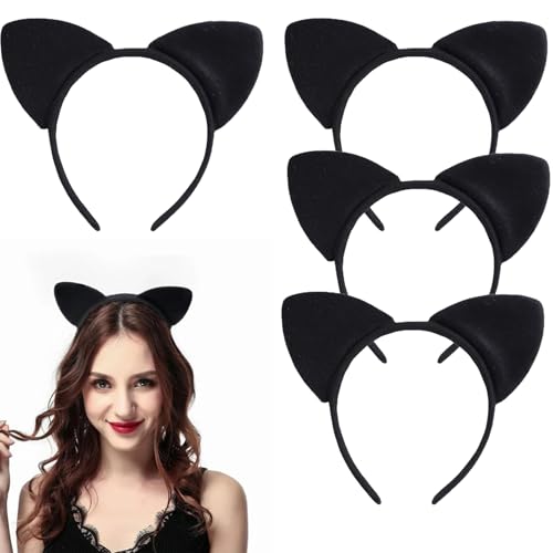 Katzenohren Haarreif, 4er-Pack Schwarze Cat Ears Haarspangen für Damen und Mädchen, Ideal für Halloween, Karneval und Cosplay, Katzenliebhaber Katzenohren Haarreif, 4er-Pack Schwarze Cat Ears Haarspangen für Damen und Mädchen, Ideal für Halloween, Karneval und Cosplay, Katzenliebhaber von CPRNQY