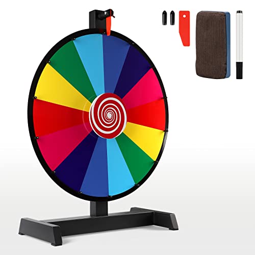 CPROSP 18'' Glücksrad Spielzeug mit Metall Ständer, Glücksrad zum Drehen 46CM mit Whiteboard Schwamm und Stifte, Preisrad mit 14 Dreiecke zum Schreiben, Spinning Prize Wheel von CPROSP