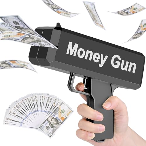 CPROSP Geld Pistole mit 100 Requisitengeld, Handheld Money Gun für Filme, Make It Rain, Geldpistole für Spiel, Party, Partyspiele,Hochzeitsfeier,Karneval, Schwarz CPROSP Geld Pistole mit 100 Requisitengeld, Handheld Money Gun für Filme, Make It Rain, Geldpistole für Spiel, Party, Partyspiele,Hochzeitsfeier,Karneval, Schwarz von CPROSP