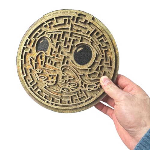 CPSYTE 1 pcs Das Verrückte Labyrinth Murmel-Spiel, Labyrinth-Disc-Spiel, Holzspielzeug Montessori Spielzeug ab 1 Jahr,Escape Room Spiel,Geduldspiele Für Kinder,Knobelspiele Für Erwachsene von CPSYTE