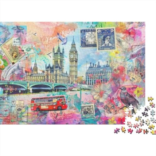 1000 Stück Puzzlespiele London Postcard Puzzlespiele Für Erwachsene Kreative Familienaktivitäten des Spieleabends-DIY 1000pcs (75x50cm) von CPXSEMAZA