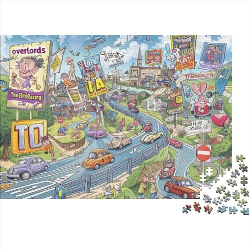 1000 Teile Erwachsenenpuzzle British Comics 1000 Teile Holzpuzzle - Einzigartige, Ungewöhnliche Puzzles Mit Geformten Teilen 1000pcs (75x50cm) von CPXSEMAZA