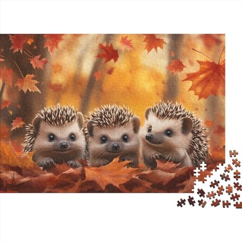 1000 Teile Erwachsenenpuzzle Cute Little Hedgehog 1000 Teile Holzpuzzle - Einzigartige, Ungewöhnliche Puzzles Mit Geformten Teilen 1000pcs (75x50cm) von CPXSEMAZA