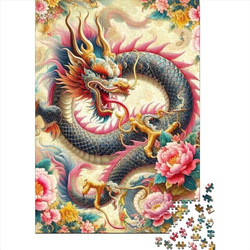 1000 Teile Erwachsenenpuzzle Dragon 1000 Teile Holzpuzzle - Einzigartige, Ungewöhnliche Puzzles Mit Geformten Teilen 1000pcs (75x50cm) von CPXSEMAZA