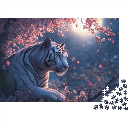 1000 Teile Erwachsenenpuzzle White Tiger 1000 Teile Holzpuzzle - Einzigartige, Ungewöhnliche Puzzles Mit Geformten Teilen 1000pcs (75x50cm) von CPXSEMAZA