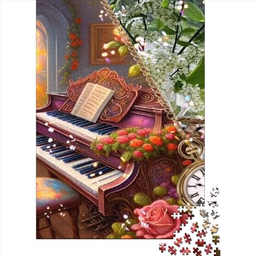 1000 Teile Puzzle Für Erwachsene Rose Piano Puzzle Für Erwachsene, Holzpuzzle, Erwachsene Und Kinder 1000pcs (75x50cm) von CPXSEMAZA