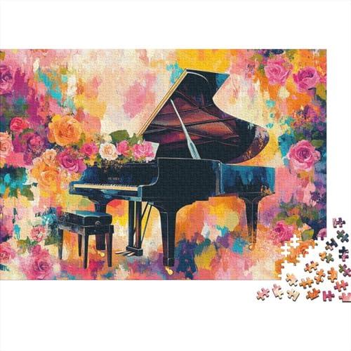 1000 Teile Puzzles Holzpuzzle Flowers Piano Puzzlespiele Für Erwachsene 1000pcs (75x50cm) von CPXSEMAZA