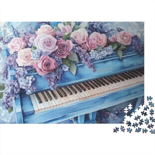 1000 Teile Puzzles Holzpuzzle Flowers Piano Puzzlespiele Für Erwachsene 1000pcs (75x50cm) von CPXSEMAZA