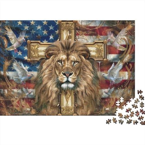 1000 Teile Puzzles Holzpuzzle Lion-Cross Puzzlespiele Für Erwachsene 1000pcs (75x50cm) von CPXSEMAZA