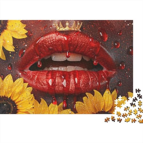 1000 Teile Puzzles Holzpuzzle Sunflower Lips Puzzlespiele Für Erwachsene 1000pcs (75x50cm) von CPXSEMAZA