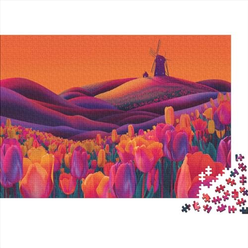 1000 Teile Puzzles Holzpuzzle Tulip Puzzlespiele Für Erwachsene 1000pcs (75x50cm) von CPXSEMAZA