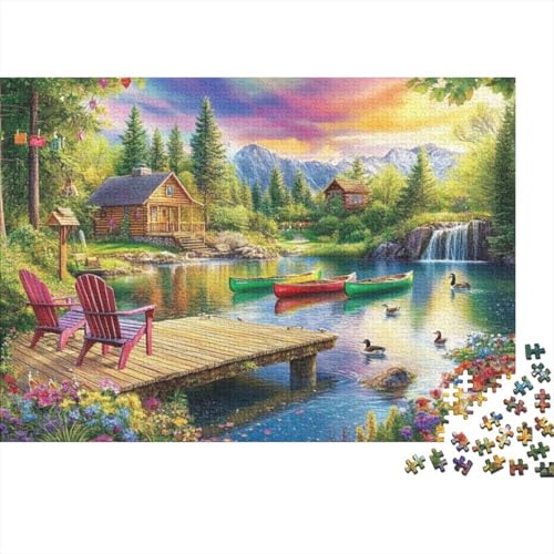 1000 Teile Puzzlespiele Lake House Puzzlespiele Für Erwachsene 1000pcs (75x50cm) von CPXSEMAZA