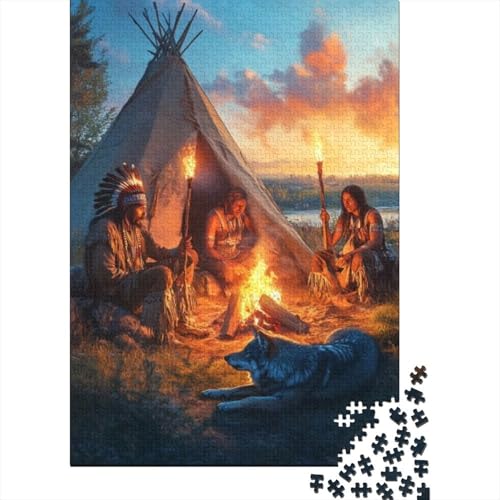 1000-teilige Holzpuzzles Für Erwachsene African Primitive Tribe Puzzles 1000 Teile Stressabbauende Puzzles 1000pcs (75x50cm) von CPXSEMAZA