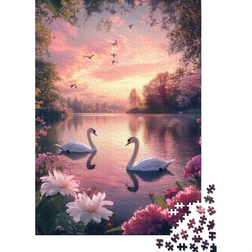 1000-teilige Holzpuzzles Für Erwachsene Beautiful Swan Puzzles 1000 Teile Puzzle 1000pcs (75x50cm) von CPXSEMAZA