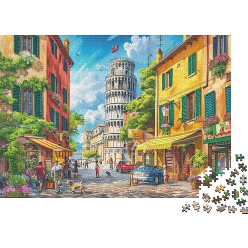 1000-teilige Holzpuzzles Für Erwachsene Bustling Italian Street Scene Puzzle Mit 1000 Teilen, Herausfordernde Puzzles Für Erwachsene 1000pcs (75x50cm) von CPXSEMAZA