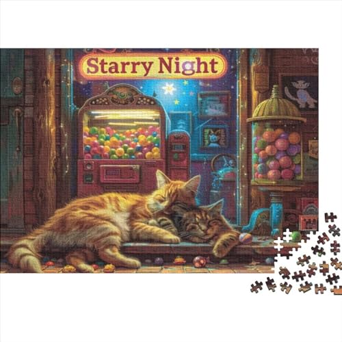 1000-teilige Holzpuzzles Für Erwachsene Candy Cat Puzzles 1000 Teile Stressabbauende Puzzles 1000pcs (75x50cm) von CPXSEMAZA