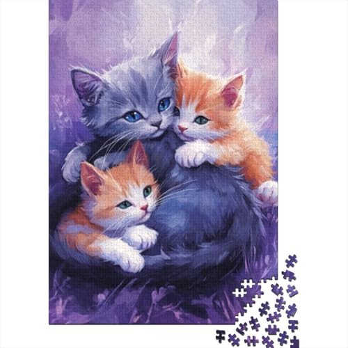 1000-teilige Holzpuzzles Für Erwachsene Cute Kitten Puzzle Mit 1000 Teilen, Herausfordernde Puzzles Für Erwachsene 1000pcs (75x50cm) von CPXSEMAZA