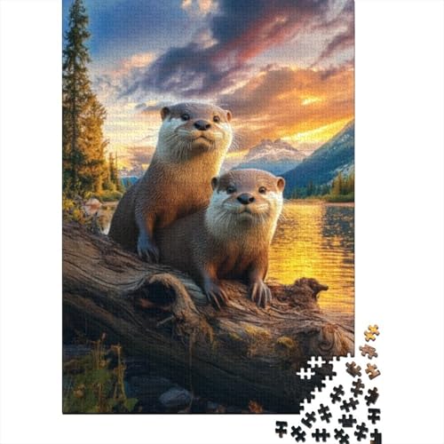 1000-teilige Holzpuzzles Für Erwachsene Cute Otter 1000-teilige Puzzles, Lernspiele Für Erwachsene 1000pcs (75x50cm) von CPXSEMAZA