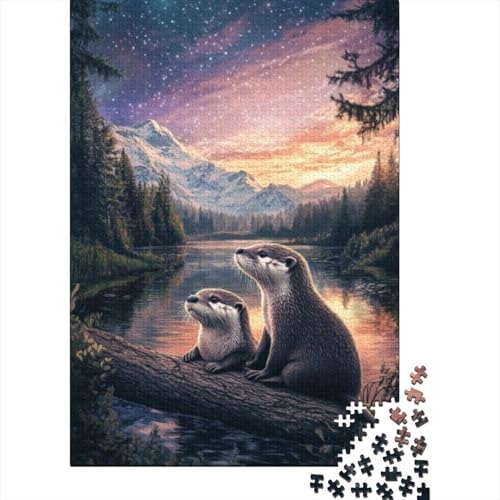 1000-teilige Holzpuzzles Für Erwachsene Cute Otter 1000-teiliges Puzzle, Komplexe Puzzles Für Erwachsene 1000pcs (75x50cm) von CPXSEMAZA