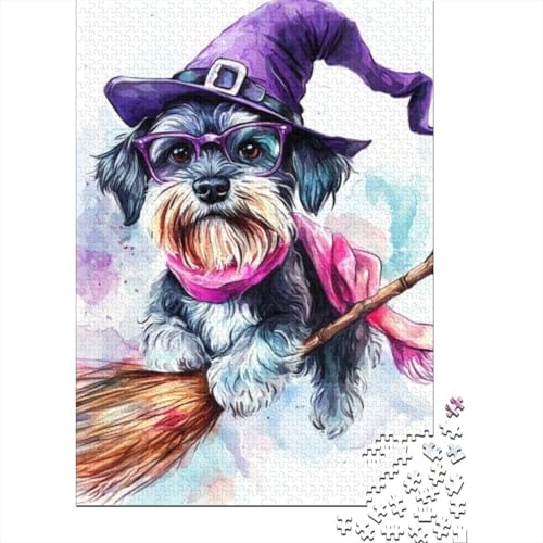 1000-teilige Holzpuzzles Für Erwachsene Cute Schnauzer Puzzle Mit 1000 Teilen, Herausfordernde Puzzles Für Erwachsene 1000pcs (75x50cm) von CPXSEMAZA