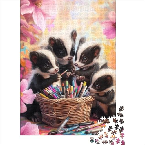 1000-teilige Holzpuzzles Für Erwachsene Cute Skunk 1000-teilige Puzzles, Lernspiele Für Erwachsene 1000pcs (75x50cm) von CPXSEMAZA