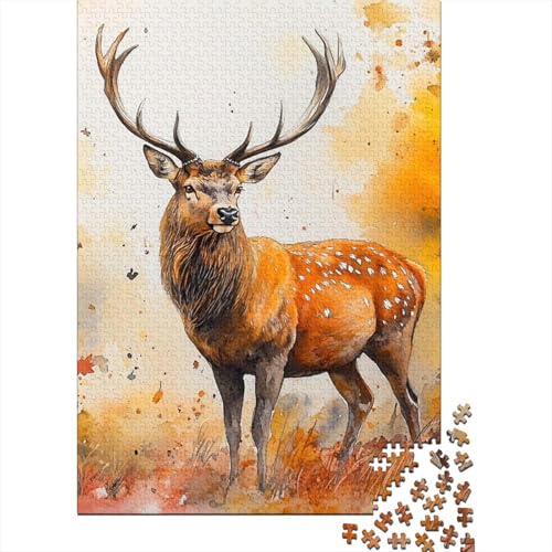 1000-teilige Holzpuzzles Für Erwachsene Deer Puzzles 1000 Teile Puzzle 1000pcs (75x50cm) von CPXSEMAZA